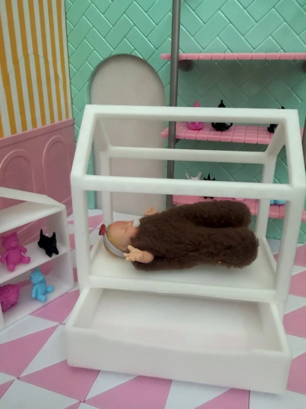 Mini ZURU Baby Doll House Bed | 3D Printed 2.5 Inch Dollhouse Furniture